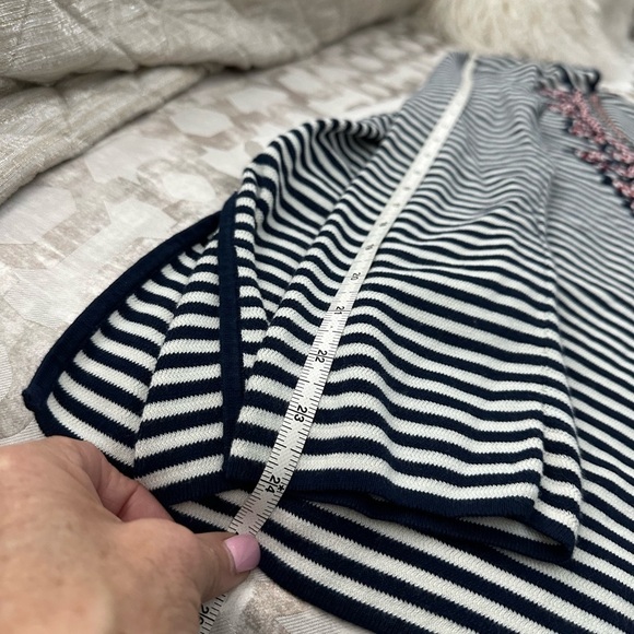 Tory Burch Tunic S/P Navy & white stripes with red, white & blue roped appliqué - Picture 5 of 11